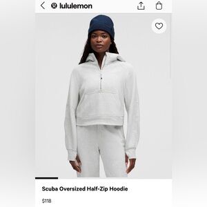 Lululemon Women’s Scuba Oversized Half-Zip Hoodie XS/S Heather Grey